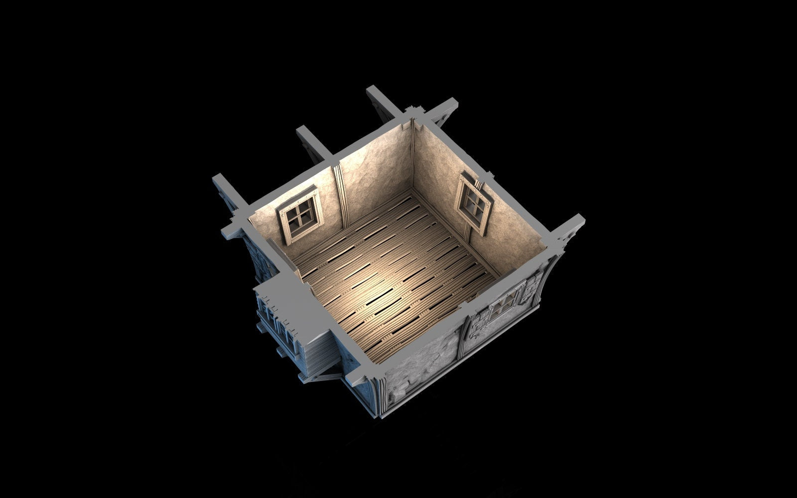 Tombstone Residence - 3DP4U Medieval Town | Miniature | Wargaming | Roleplaying Games | 32mm | House | Playable | Filament | 3d printed