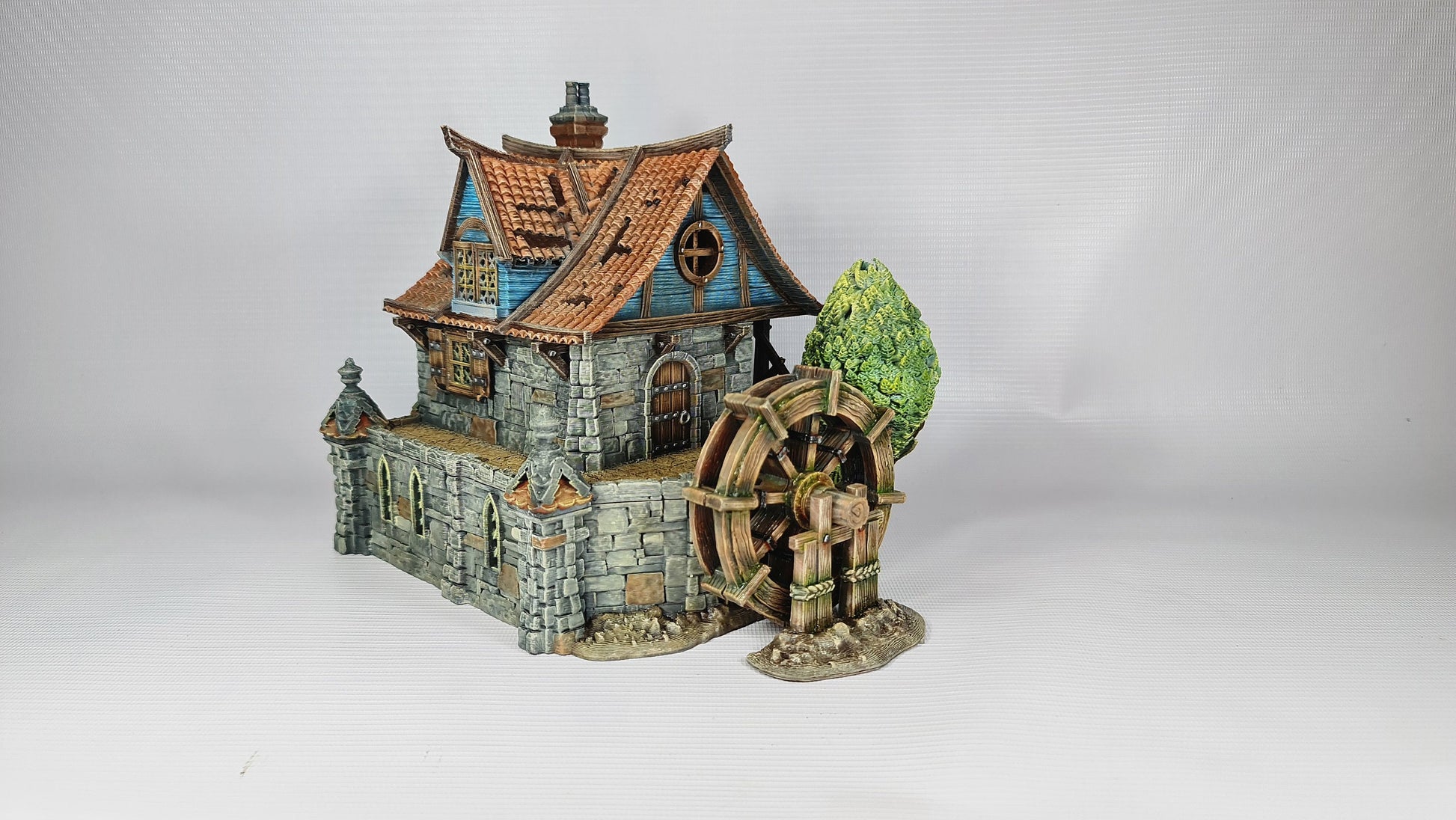 Watermill House - 3DP4U Medieval Town | Miniature | Wargaming | Roleplaying Games | 32mm | Water Wheel | Playable | Filament | 3d printed