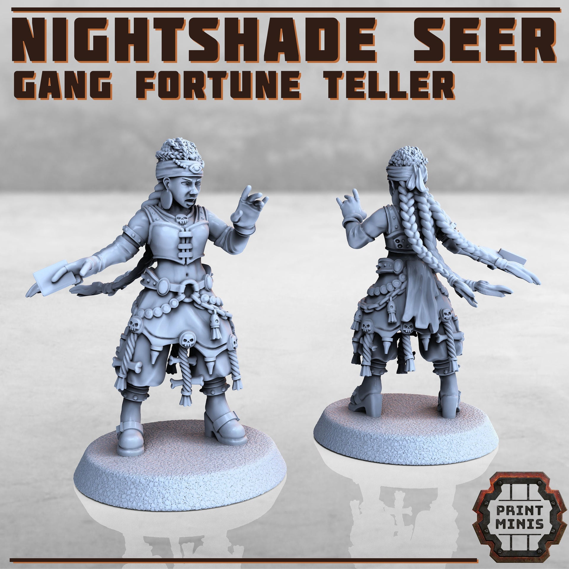 Nightshade Seer- Print Minis | Sci Fi | Light Infantry | 28mm Heroic | Rogue | Soldier | Cyberpunk | Physic | Fortune Teller