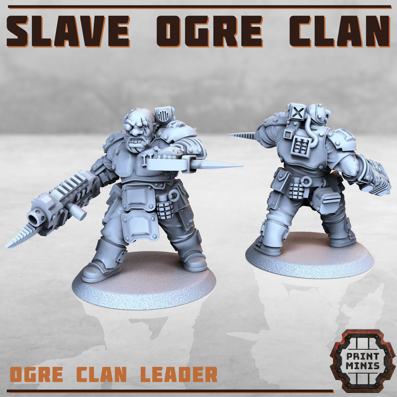 Slave Ogre Captain - Print Minis | Sci Fi | Light Infantry | Imperial | 28mm Heroic | Guard | General | Armor