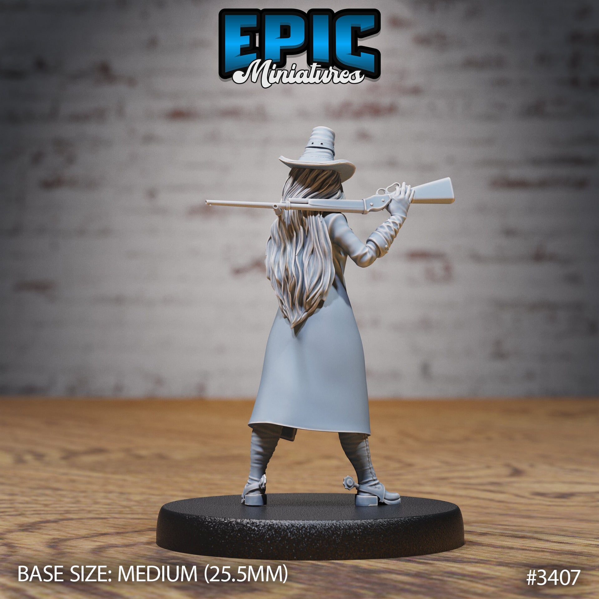 Sheriff Female - Epic Miniatures | 28mm | 32mm | Fantasy Wild West | Gunslinger| Cowboy | Rifle Sharpshooter