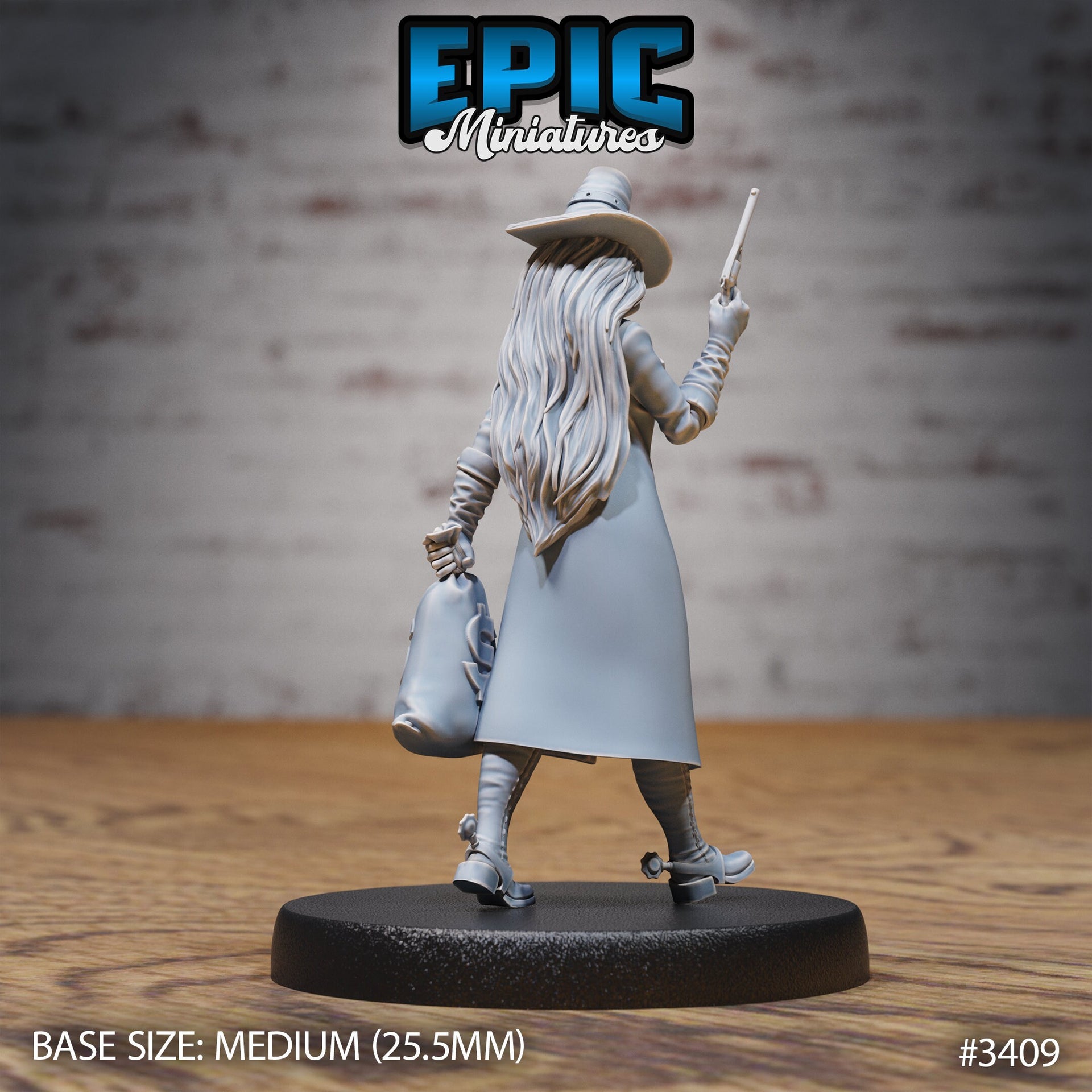 Sheriff Female - Epic Miniatures | 28mm | 32mm | Fantasy Wild West | Gunslinger| Cowboy | Rifle Sharpshooter