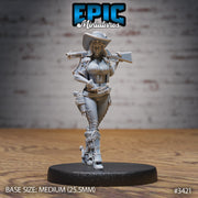 Female Gunslinger- Epic Miniatures | 28mm | 32mm | Fantasy Wild West | Bandit | Cowboy | Rifle Sharpshooter