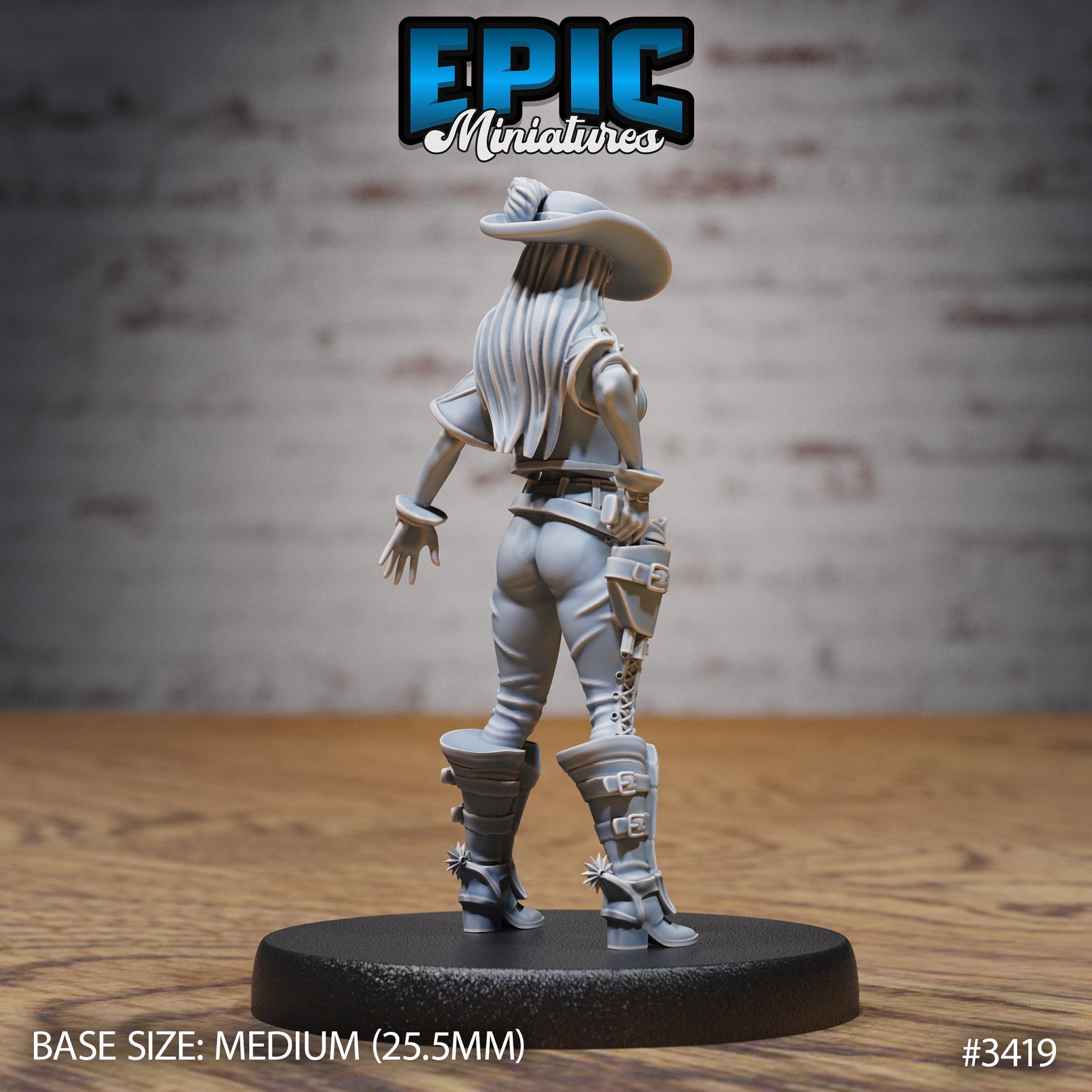 Female Gunslinger- Epic Miniatures | 28mm | 32mm | Fantasy Wild West | Bandit | Cowboy | Rifle Sharpshooter