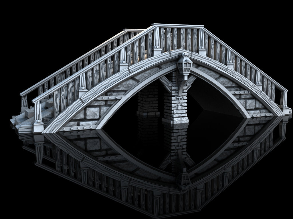 opVERPASS - 3DP4U Medieval Town | Miniature | Wargaming | Roleplaying Games | 32mm | Bridge| Playable | Filament | 3d printed