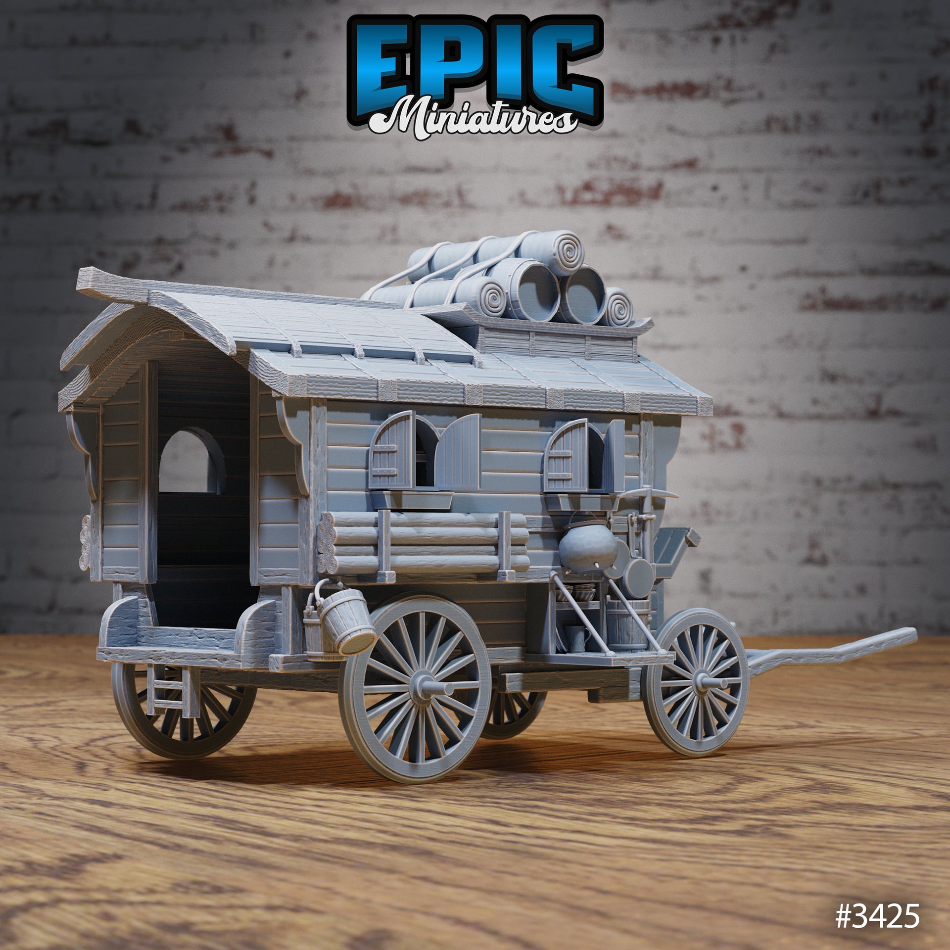 Settler Wagon - Epic Miniatures | 28mm | 32mm | Fantasy Wild West | Stage Coach | Caravan