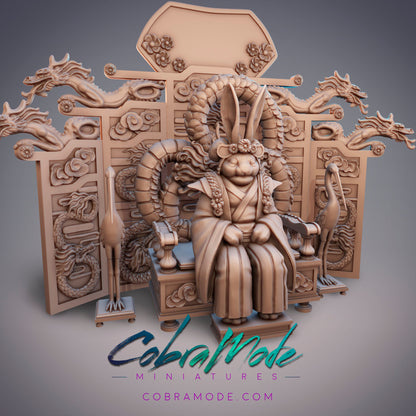 Guanghan Empress Moon Shadow, Rabbit Queen- CobraMode | Miniature | Wargaming | Roleplaying Games | 32mm | Throne