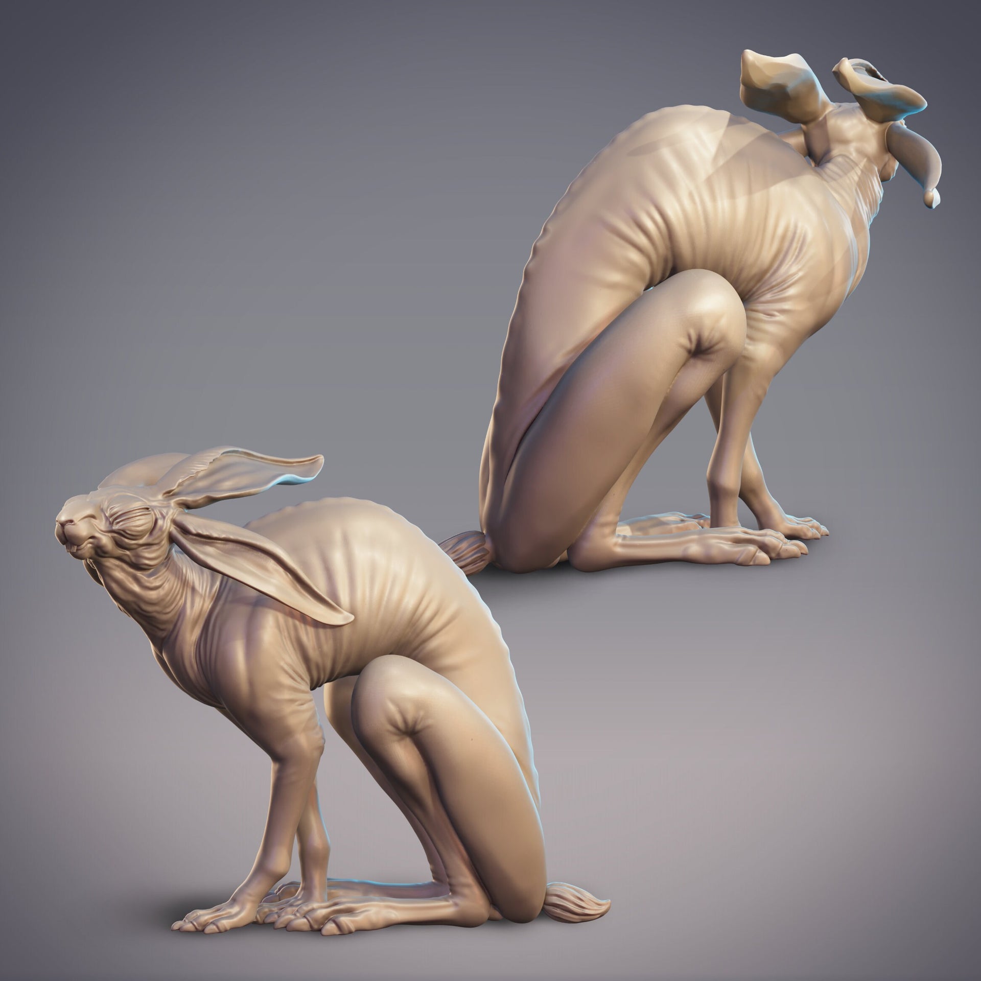 XiangTu Sacred Beast, Sphynx cat Monster - CobraMode | Miniature | Wargaming | Roleplaying Games | 32mm