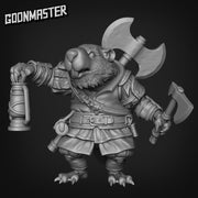 Beaver Logsplitter - Goonmaster | Battle Beavers | Miniature | Wargaming | Roleplaying Games | 32mm | Axe | Fighter | Soldier