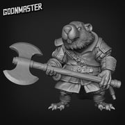 Beaver Logsplitter - Goonmaster | Battle Beavers | Miniature | Wargaming | Roleplaying Games | 32mm | Axe | Fighter | Soldier