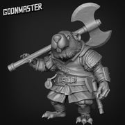 Beaver Logsplitter - Goonmaster | Battle Beavers | Miniature | Wargaming | Roleplaying Games | 32mm | Axe | Fighter | Soldier