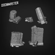 Building Ruins - Goonmaster Basing Bits | Miniature | Wargaming | Roleplaying Games | 32mm | Basing Supplies | Apocalypse | Battlefield