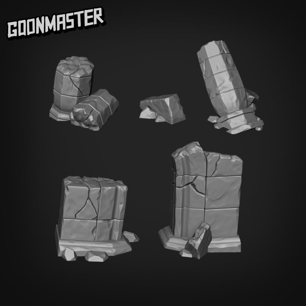 Building Ruins - Goonmaster Basing Bits | Miniature | Wargaming | Roleplaying Games | 32mm | Basing Supplies | Apocalypse | Battlefield