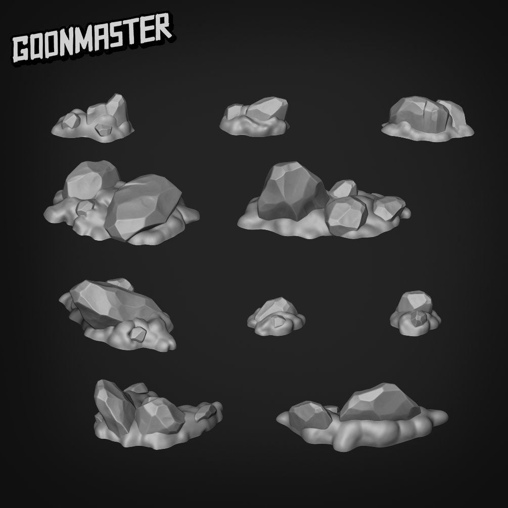 Dirt and Rocks - Goonmaster Basing Bits | Miniature | Wargaming | Roleplaying Games | 32mm | Basing Supplies | Mine | Battlefield