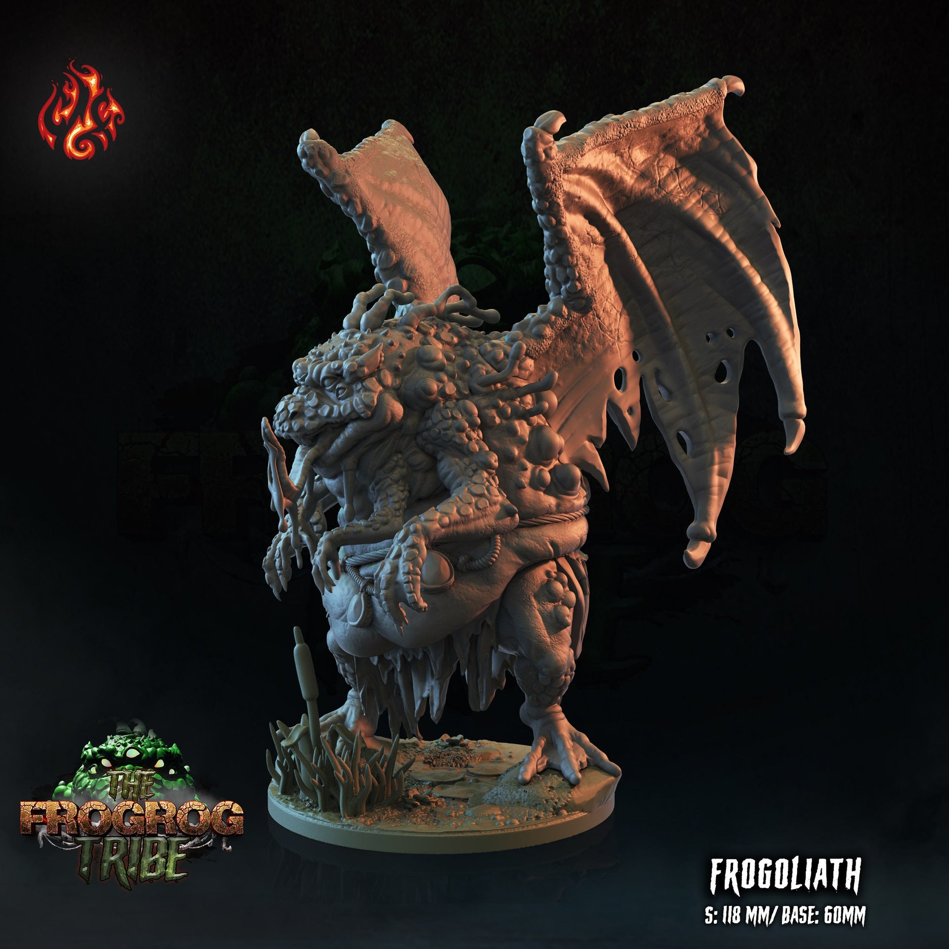 Frogoliath - Crippled God Foundry - Frogrog Tribe | D&D | 32mm | Lizardfolk | Demon | Mutant | Dragon | Swamp