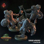 Frogfrog Warriors - Crippled God Foundry - Frogrog Tribe | D&D | 32mm | Lizardfolk | Toad | Frog | Barbarian