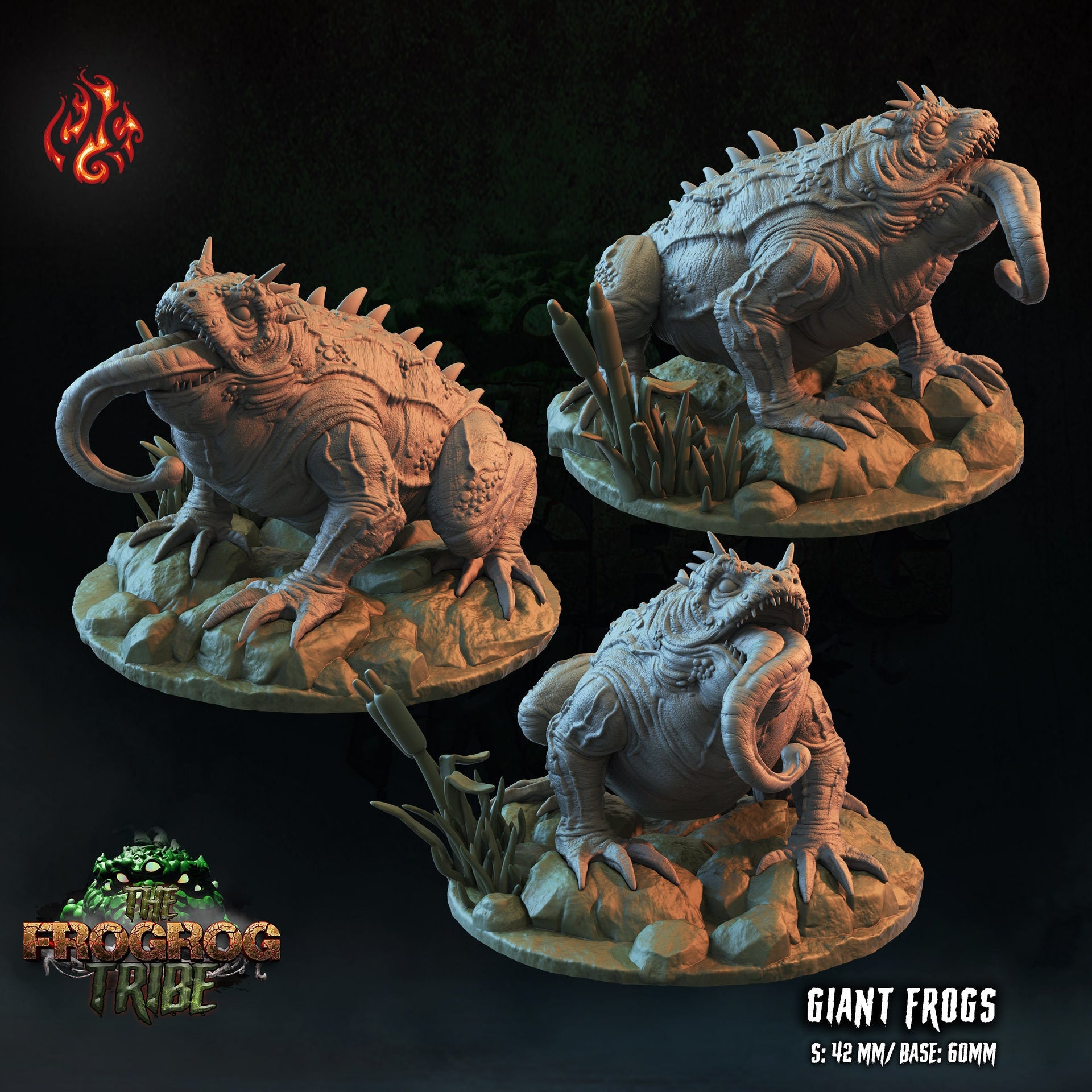 Giant Frogs - Crippled God Foundry - Frogrog Tribe | D&D | 32mm | Toad | Frog