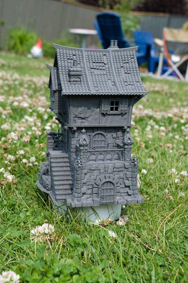 Tombstone Residence - 3DP4U Medieval Town | Miniature | Wargaming | Roleplaying Games | 32mm | House | Playable | Filament | 3d printed