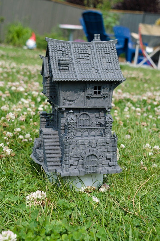 Tombstone Residence - 3DP4U Medieval Town | Miniature | Wargaming | Roleplaying Games | 32mm | House | Playable | Filament | 3d printed