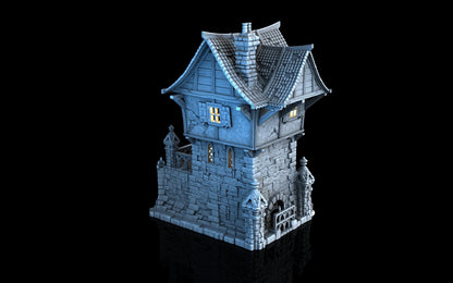 Tombstone Residence - 3DP4U Medieval Town | Miniature | Wargaming | Roleplaying Games | 32mm | House | Playable | Filament | 3d printed