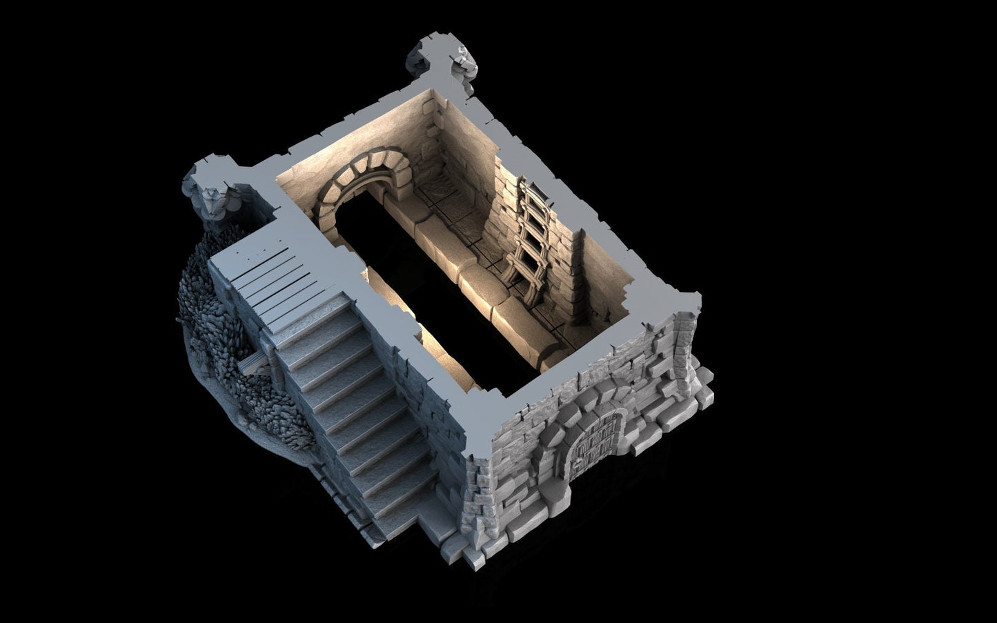 Tombstone Residence - 3DP4U Medieval Town | Miniature | Wargaming | Roleplaying Games | 32mm | House | Playable | Filament | 3d printed