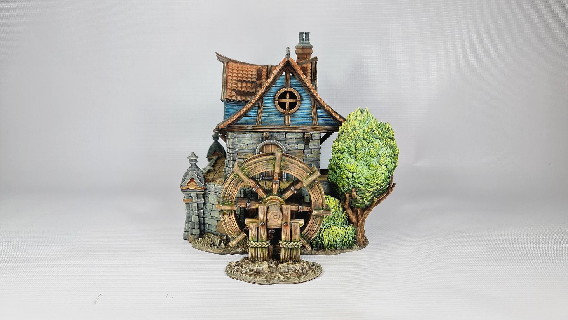 Watermill House - 3DP4U Medieval Town | Miniature | Wargaming | Roleplaying Games | 32mm | Water Wheel | Playable | Filament | 3d printed