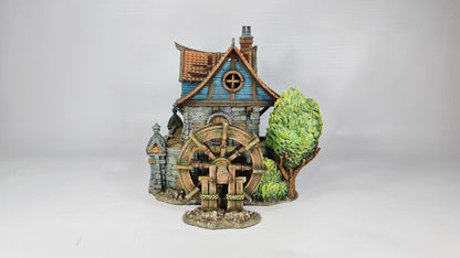 Watermill House - 3DP4U Medieval Town | Miniature | Wargaming | Roleplaying Games | 32mm | Water Wheel | Playable | Filament | 3d printed