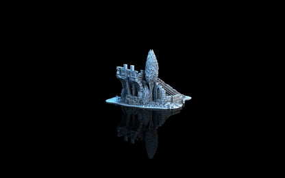 Bridge Half - 3DP4U Medieval Town | Miniature | Wargaming | Roleplaying Games | 32mm | Ruin | Playable | Filament | 3d printed