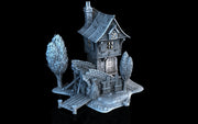 Broken Bridge Tower - 3DP4U Medieval Town | Miniature | Wargaming | Roleplaying Games | 32mm | Gate house | Playable | Filament | 3d printed