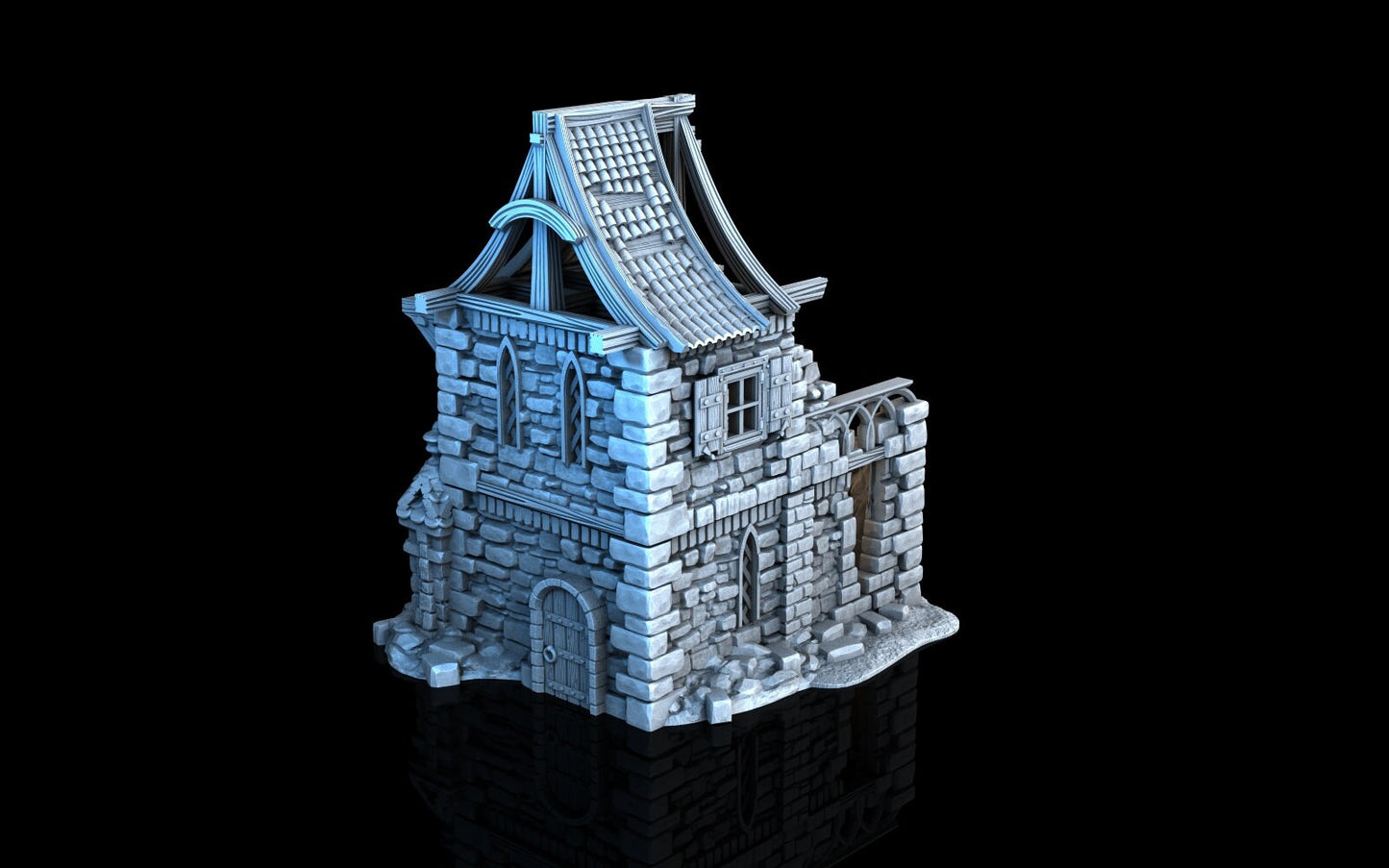 Ruins - 3DP4U Medieval Town | Miniature | Wargaming | Roleplaying Games | 32mm | House| Playable | Filament | 3d printed