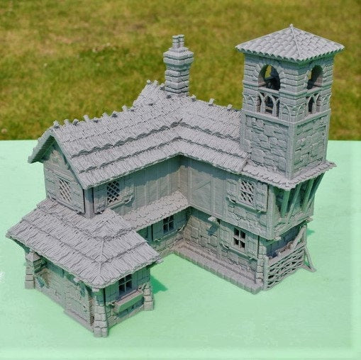 Bell Tower Farm - 3DP4U Medieval Town | Miniature | Wargaming | Roleplaying Games | 32mm | Tavern | Playable | Filament | 3d printed