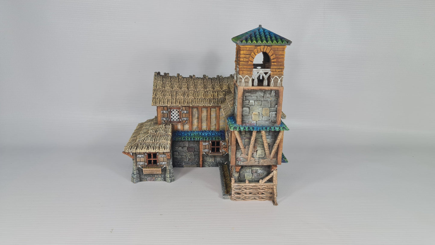 Bell Tower Farm - 3DP4U Medieval Town | Miniature | Wargaming | Roleplaying Games | 32mm | Tavern | Playable | Filament | 3d printed