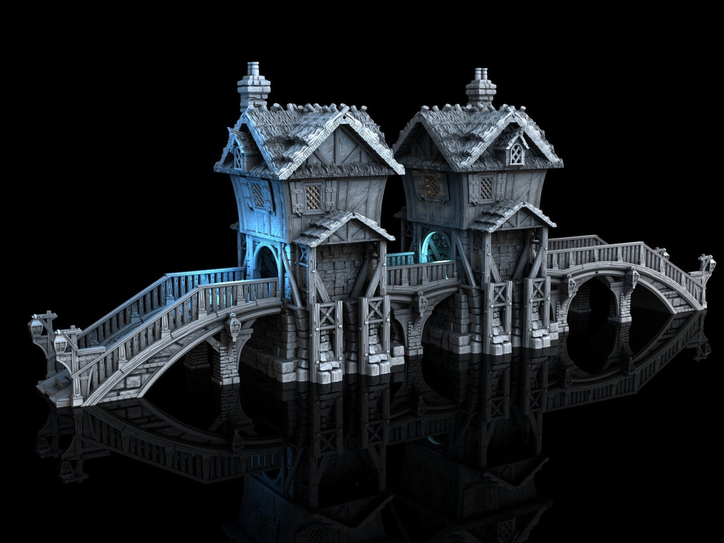 bridge-kit-with-toll - 3DP4U Medieval Town | Miniature | Wargaming | Roleplaying Games | 32mm | Playable | Filament | 3d printed