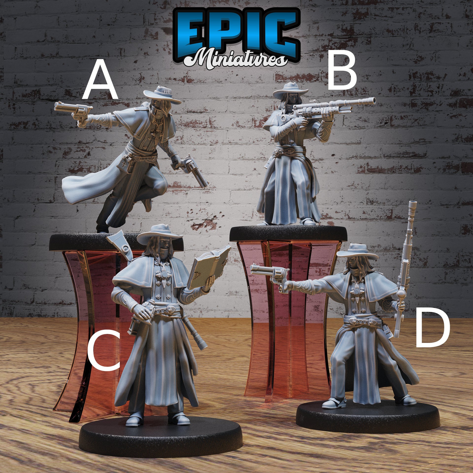 Holy Gunslinger - Epic Miniatures | 28mm | 32mm | Fantasy Wild West | Priest | Cowboy | Rifle Sharpshooter | Vampire Hunter