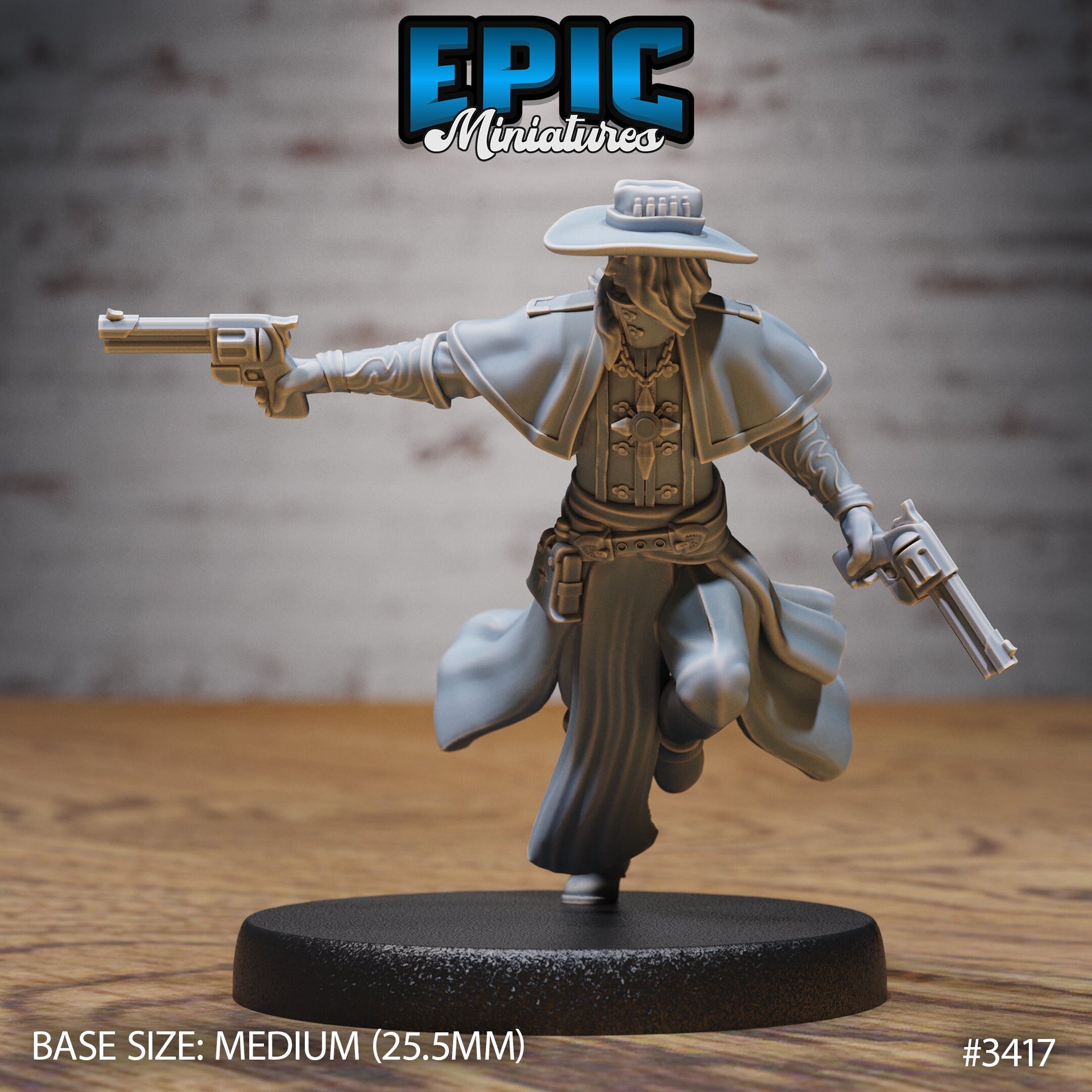 Holy Gunslinger - Epic Miniatures | 28mm | 32mm | Fantasy Wild West | Priest | Cowboy | Rifle Sharpshooter | Vampire Hunter