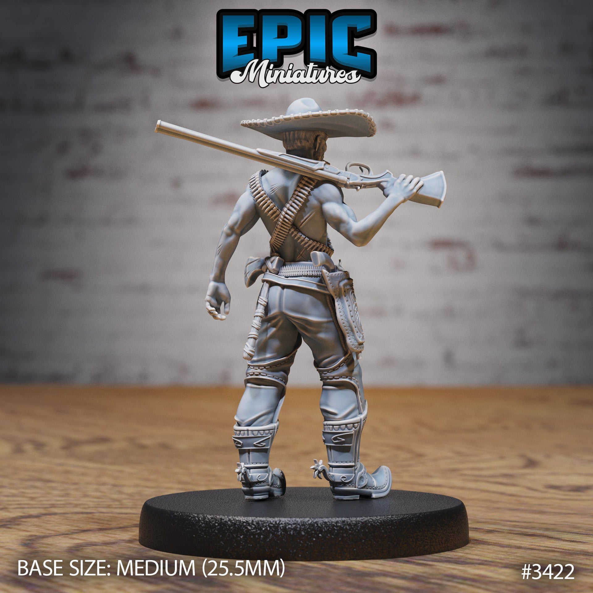 Wild West Bandit - Epic Miniatures | 28mm | 32mm | Fantasy Wild West | Bandit | Cowboy | Rifle Sharpshooter | Bandito