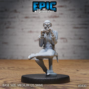 Undead Saloon Musician - Epic Miniatures | 28mm | 32mm | Fantasy Wild West | Cowboy | Skeleton | Zombie | Piano | Banjo | harmonica