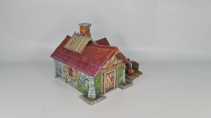 Pumpkin Cottage - 3DP4U Medieval Town | Miniature | Wargaming | Roleplaying Games | 32mm | House | Playable | Filament | 3d printed