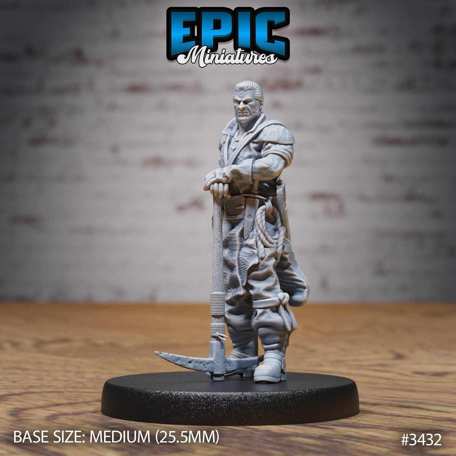 Gold Prospector - Epic Miniatures | 28mm | 32mm | Fantasy Wild West | Bandit | Cowboy | Miner| Pickaxe | Lamp