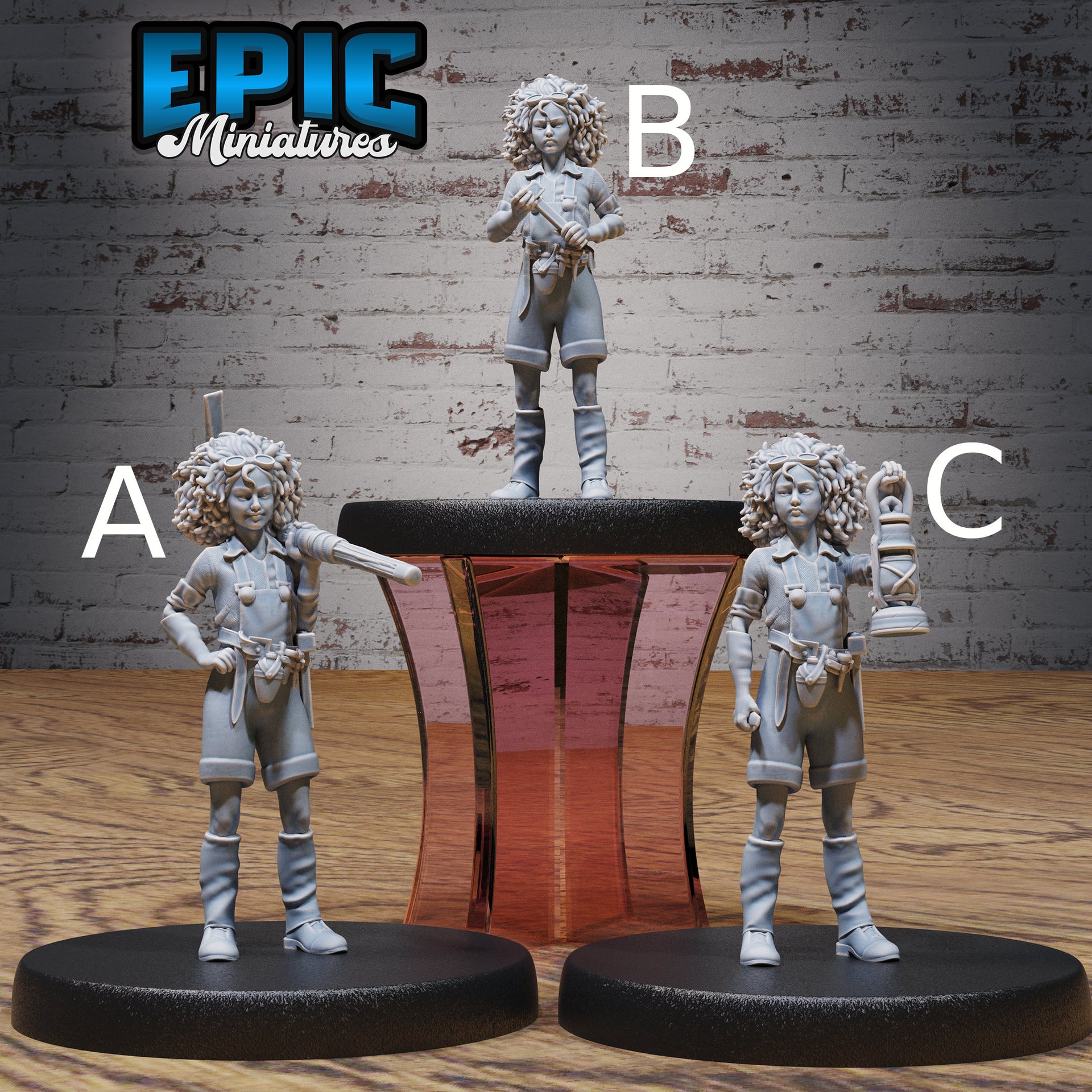 Mining Apprentice - Epic Miniatures | 28mm | 32mm | Fantasy Wild West | Bandit | Cowboy | Miner | Minor | Pickaxe | Lamp