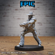 Gatling Sheriff - Epic Miniatures | 28mm | 32mm | Fantasy Wild West | Cowboy | Chaingun | Artificer | Inventor | Steampunk
