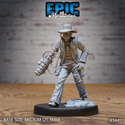 Gatling Sheriff - Epic Miniatures | 28mm | 32mm | Fantasy Wild West | Cowboy | Chaingun | Artificer | Inventor | Steampunk