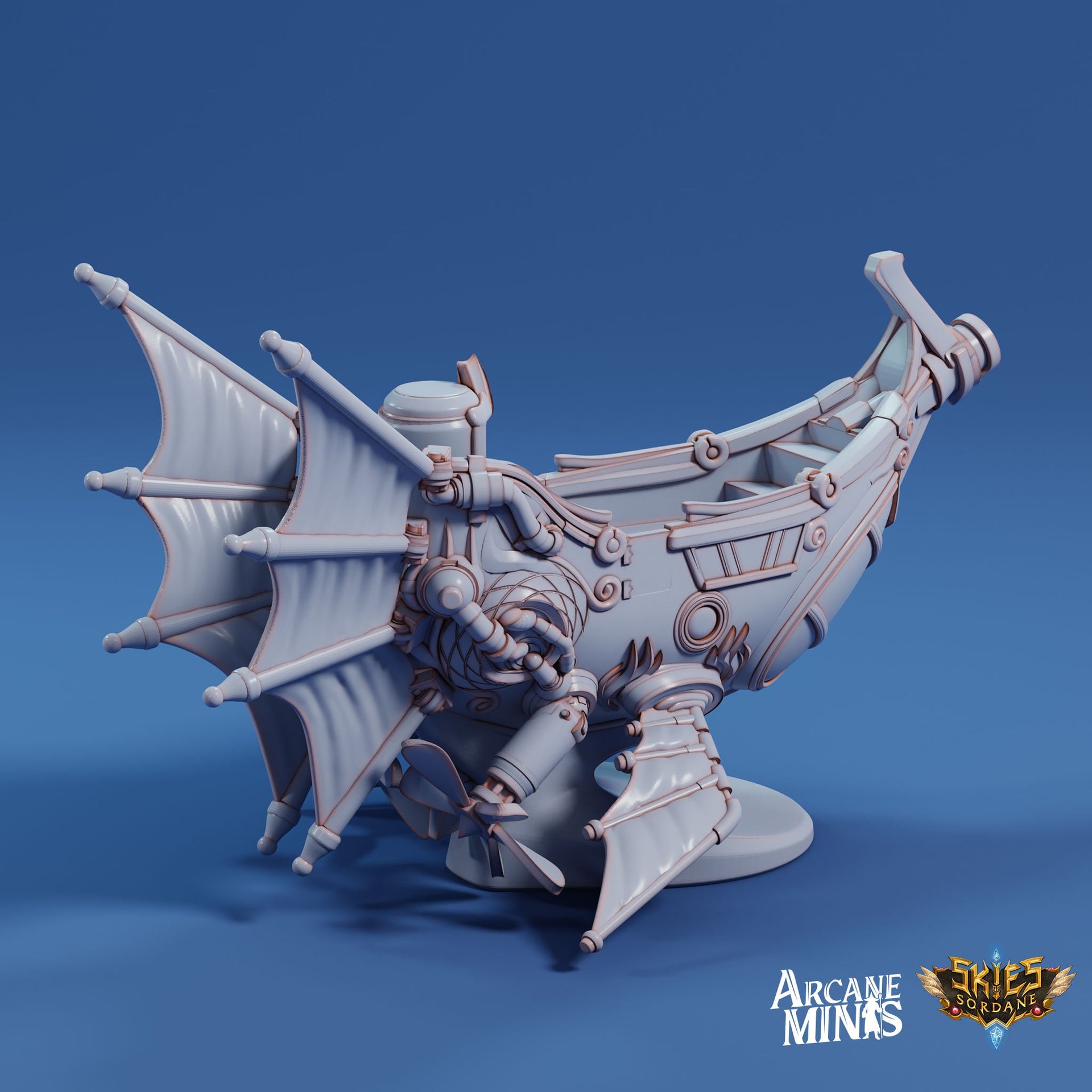 Feather Sky Coach - Arcane Minis | 32mm | Scout | Airship | Sails | Pirate Ship