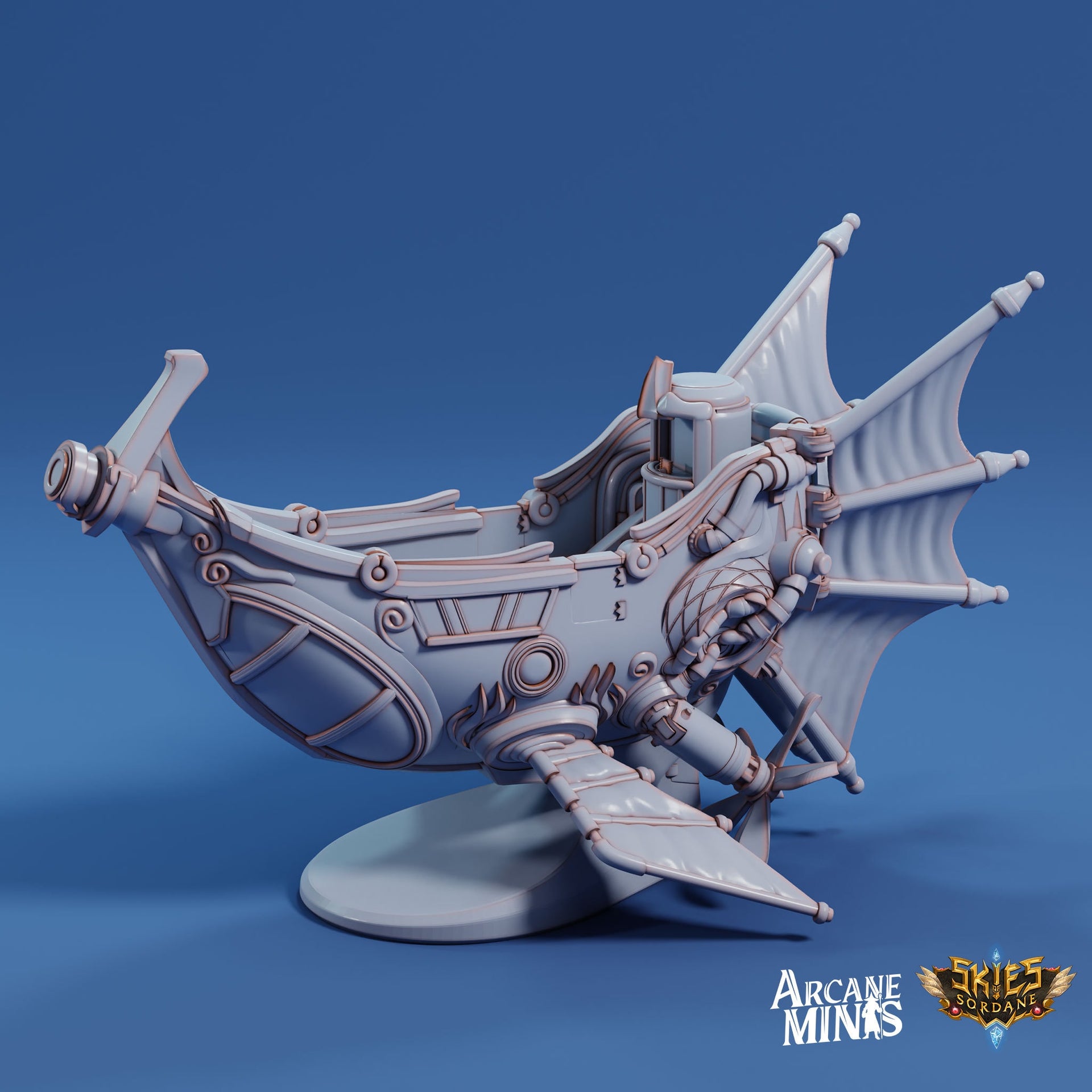 Feather Sky Coach - Arcane Minis | 32mm | Scout | Airship | Sails | Pirate Ship