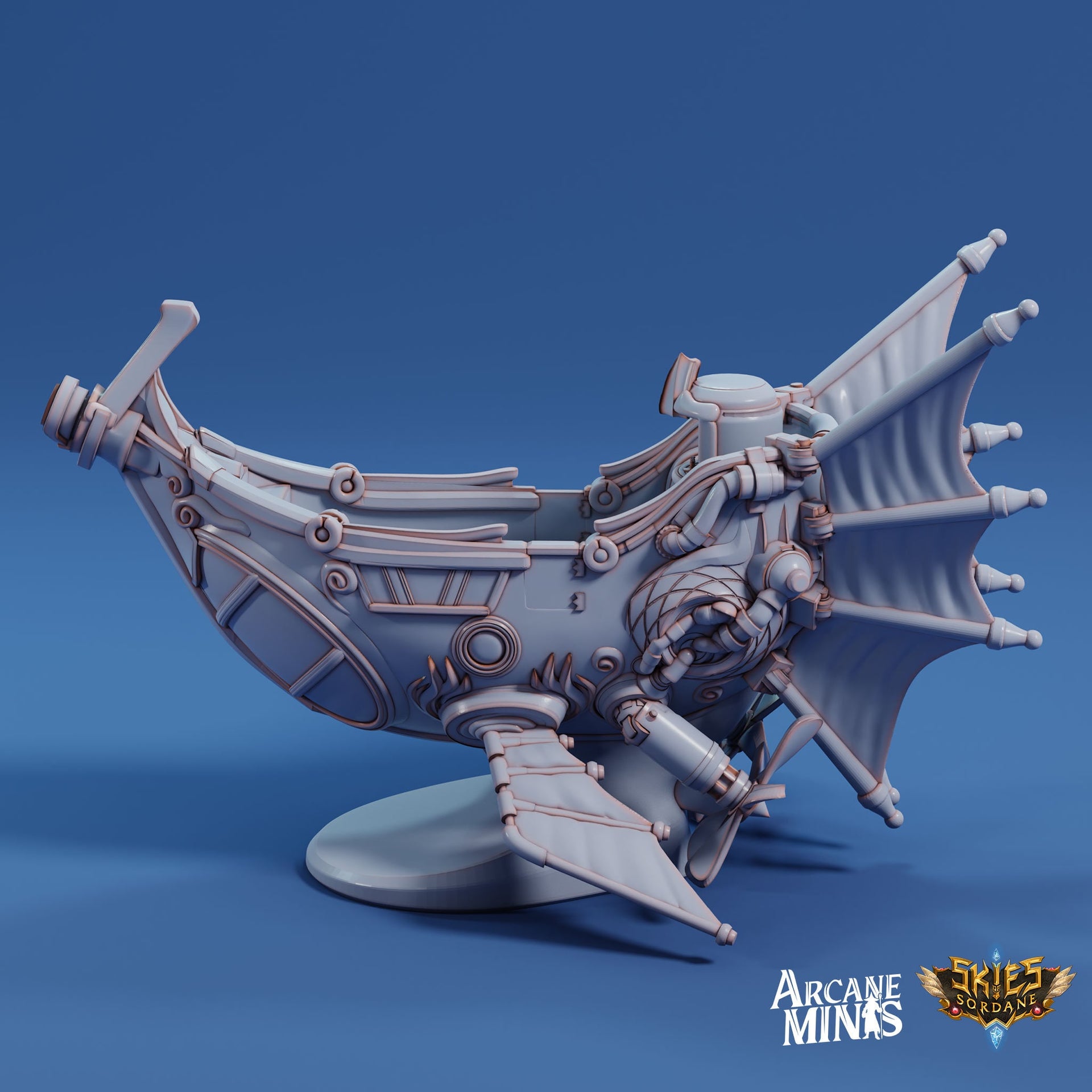 Feather Sky Coach - Arcane Minis | 32mm | Scout | Airship | Sails | Pirate Ship