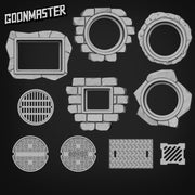 Manhole Cover - Goonmaster Basing Bits | Miniature | Wargaming | Roleplaying Games | 32mm | Basing Supplies | Sewer | City | Street