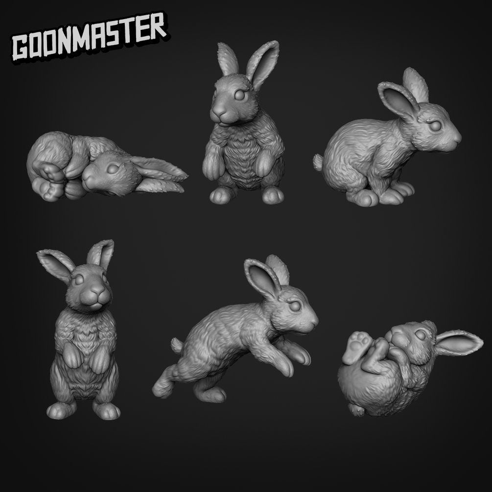 Rabbits - Goonmaster Basing Bits | Miniature | Wargaming | Roleplaying Games | 32mm | Basing Supplies | Bunny