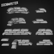 Sandbags - Goonmaster Basing Bits | Miniature | Wargaming | Roleplaying Games | 32mm | Basing Supplies | Fort | Barricade | Wall | Flood