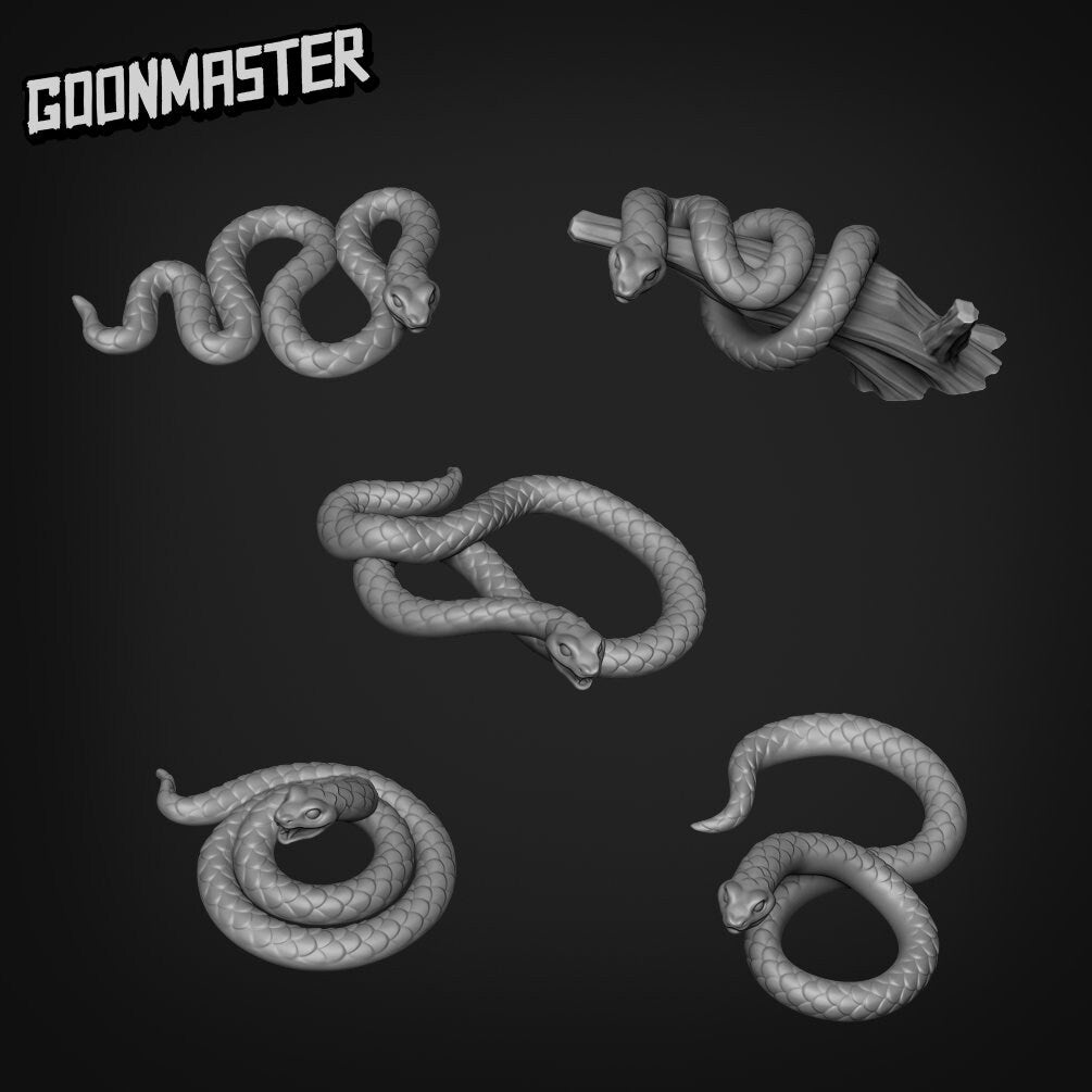 Snakes - Goonmaster Basing Bits | Miniature | Wargaming | Roleplaying Games | 32mm | Basing Supplies | Python
