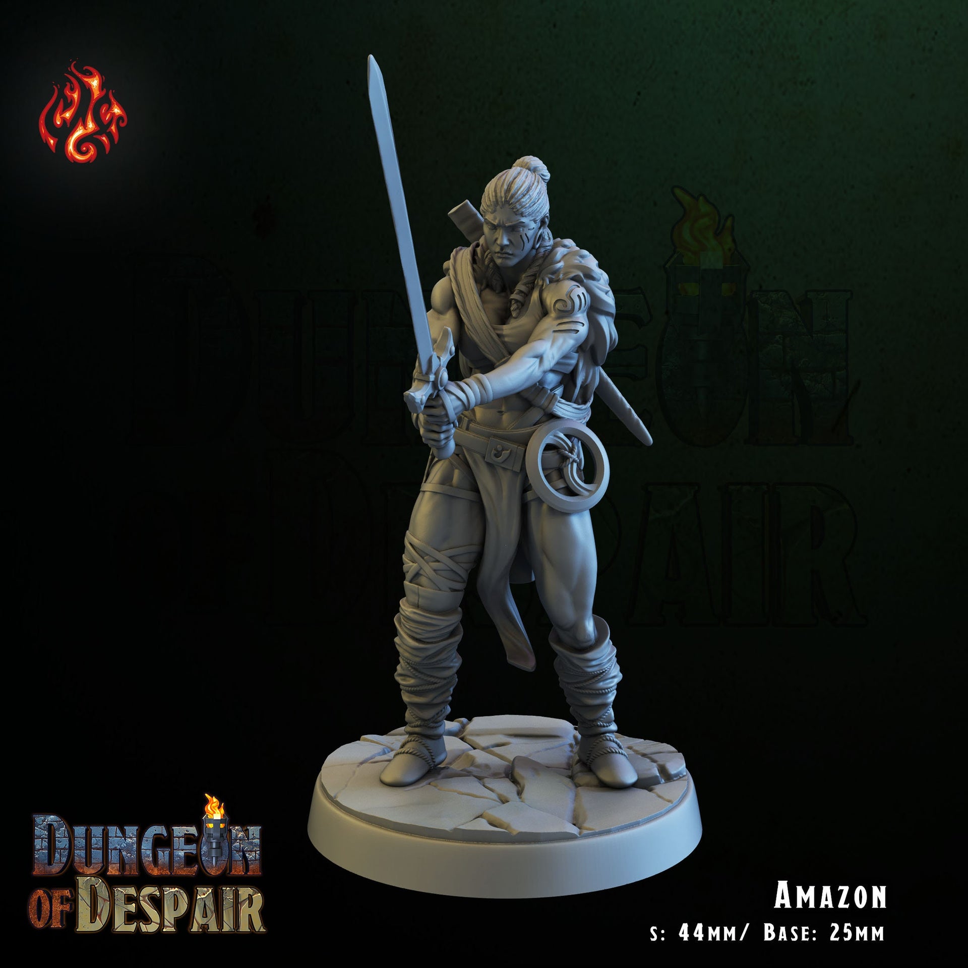 Amazon - Crippled God Foundry, Dungeon of Despair | 32mm | Fighter | Barbarian | Champion